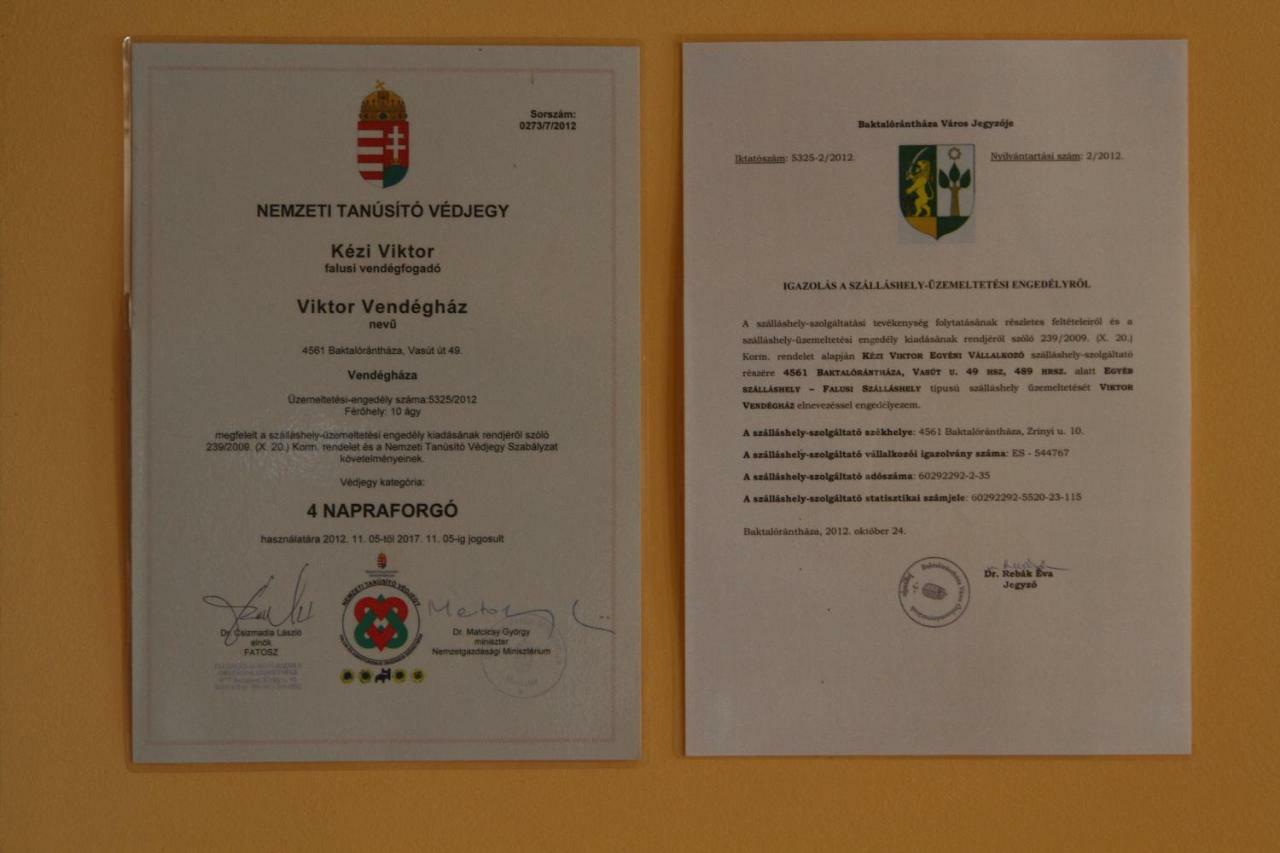 Viktor Vendeghaz Es Apartmanhaz Baktaloranthaza المظهر الخارجي الصورة